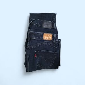 Levi's 2 pairs High Rise Skinny Dark Blue Jeans Bundle 27